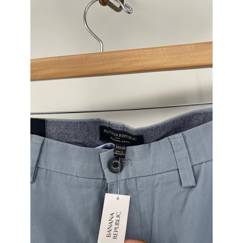 Banana‎ Republic Emerson Chino Straight Fit Mens Pants Blue 34/30 NWT